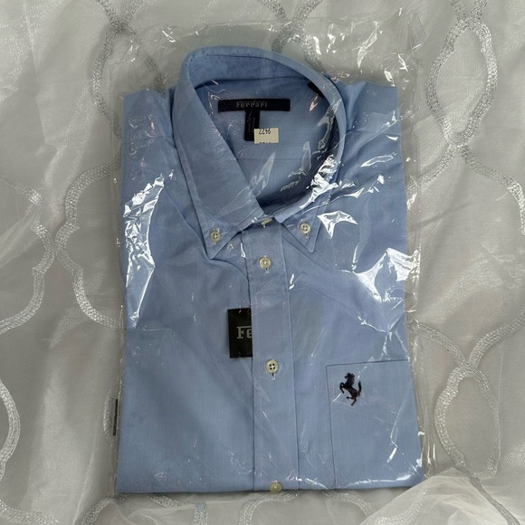 NWT Ferrari blue Oxford button down shirt - Picture 3 of 9